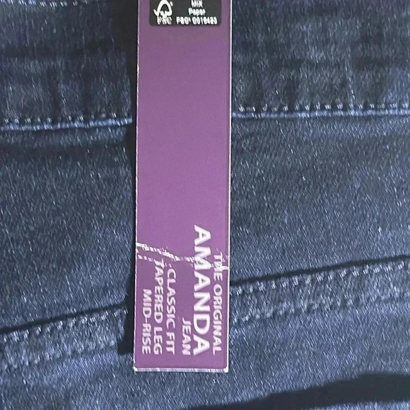 NWT THE ORIGINAL AMANDA JEAN 18 SHORT WOMEN DARK CLASSIC FIT TAPER LEG MIDRISE - Picture 4 of 7